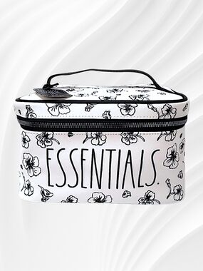 Rae Dunn Black & White Floral Cosmetic Bag